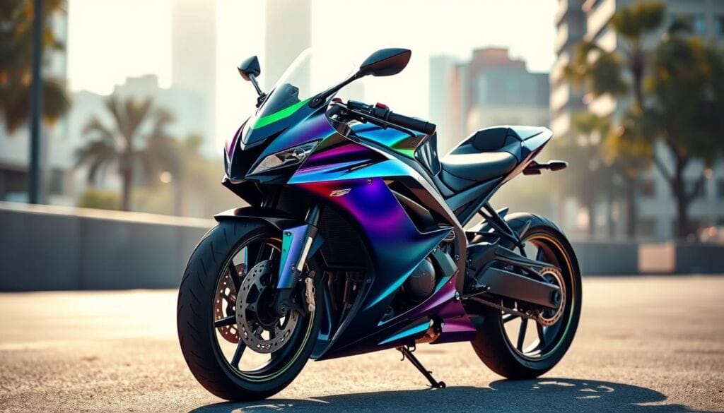 color-shifting motorcycle wrap